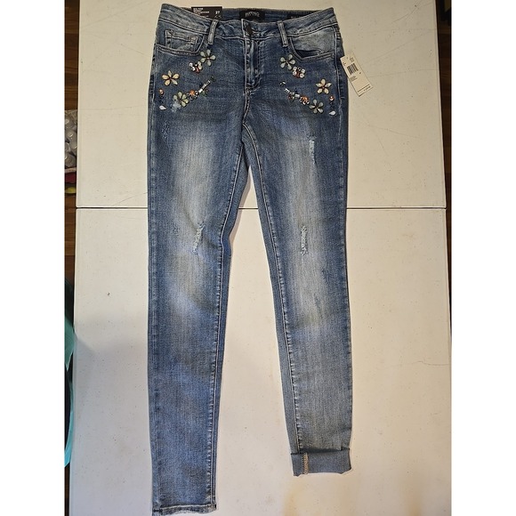 Buffalo David Bitton Denim - BUFFALO DAVID BITTON NEW Women's Embellished Mid Rise Skinny Jeans Size 27